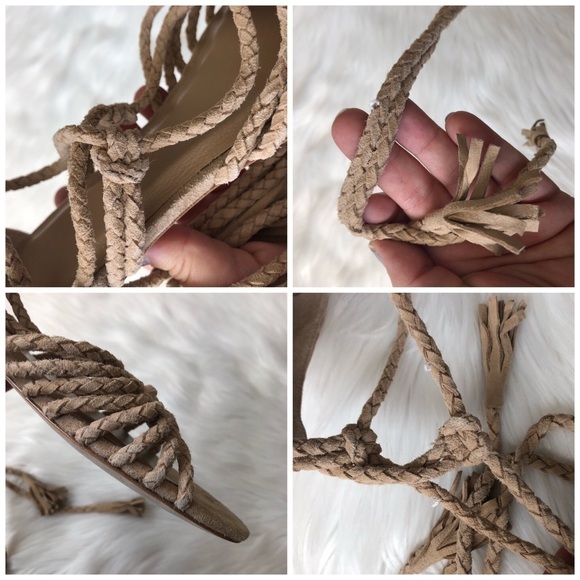 Joie Falk Ankle Tie Flat Sandal Powder Strappy 8 - Picture 6 of 8